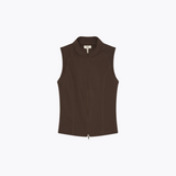 Cleo Zip-up Vest / Chocolate