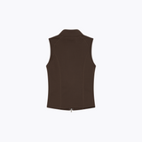 Cleo Zip-up Vest / Chocolate