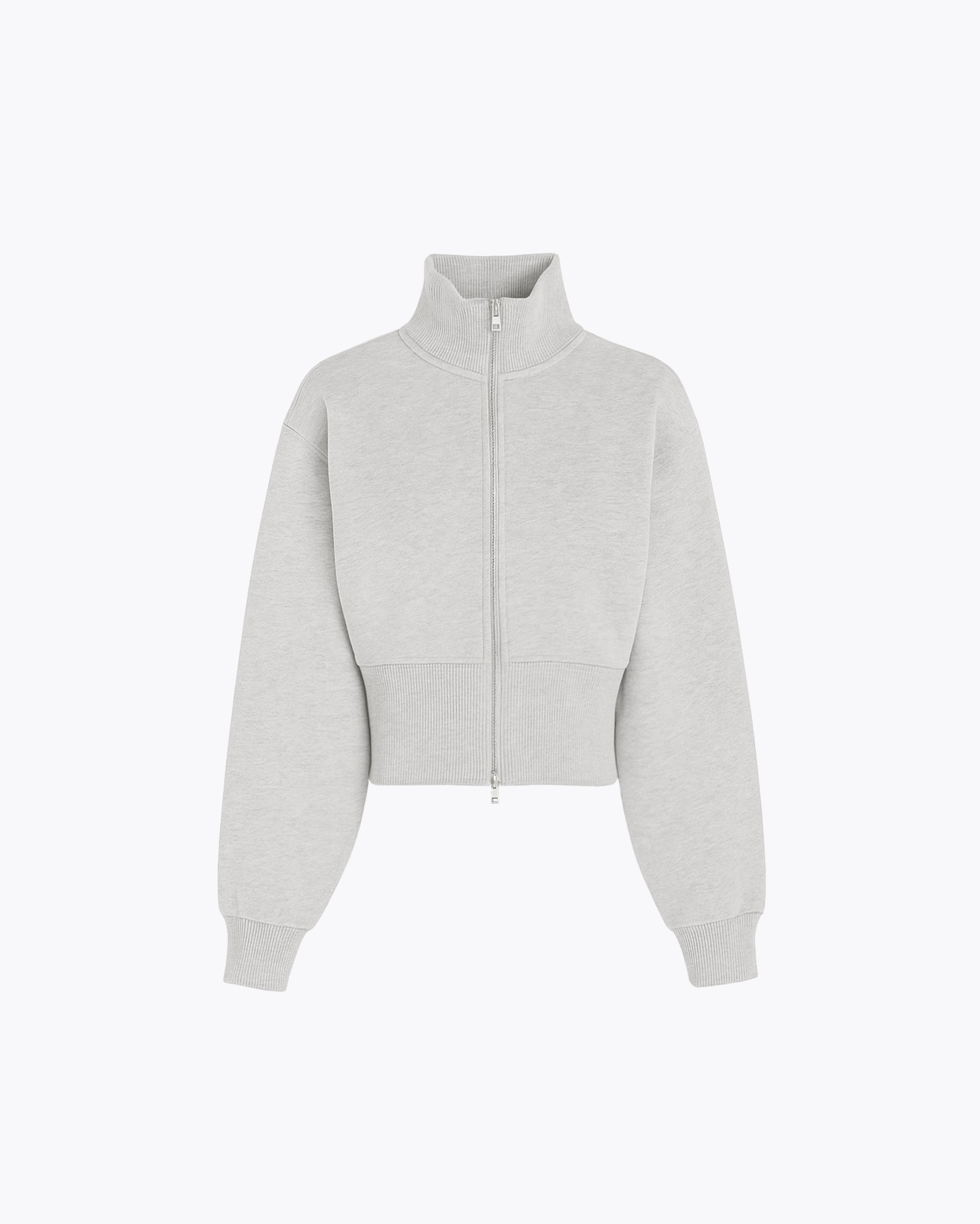 Gabrielle Zip-up / Light Grey Melange – Ora Mora