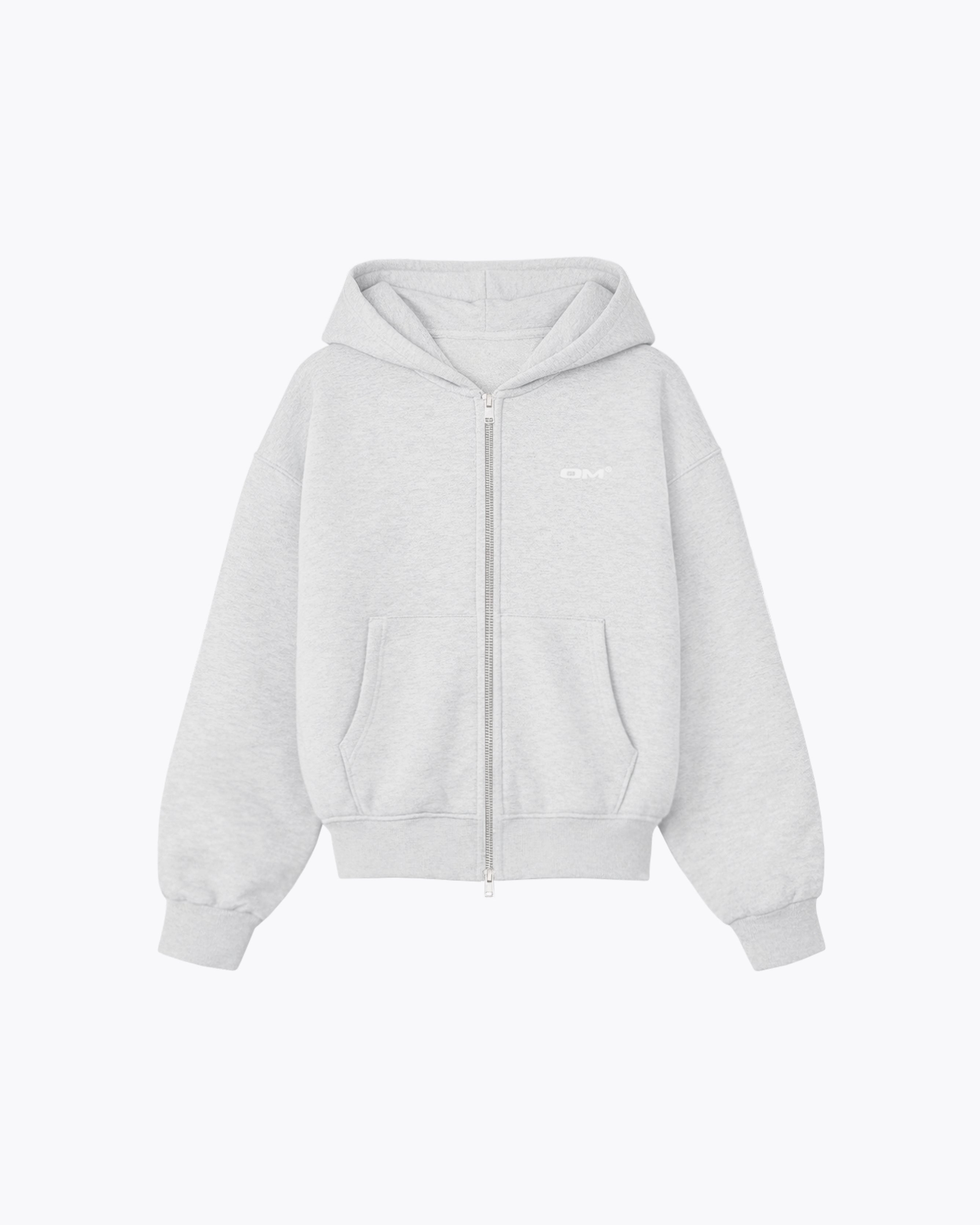 OM Zip-up Hoodie / Light Grey Melange – Ora Mora